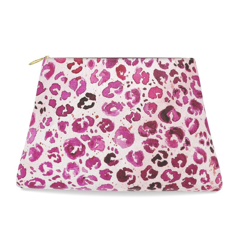 Lipstick Pink Leopard Clutch Bag