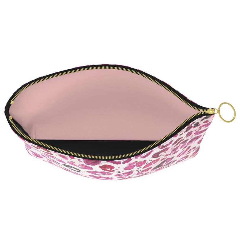 Lipstick Pink Leopard Clutch Bag