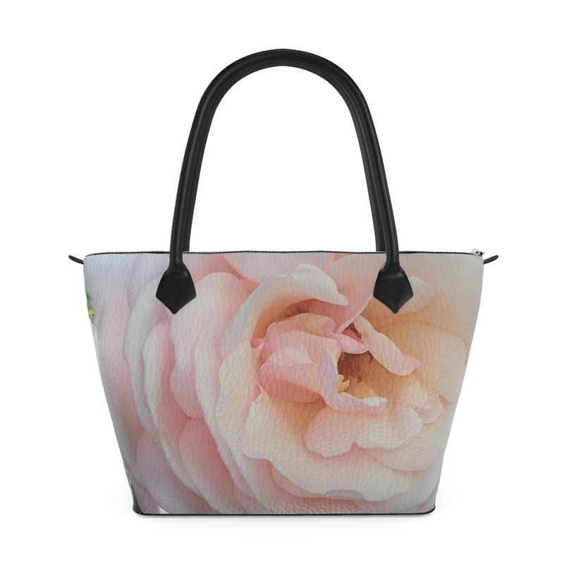 Coco Rose  Leather Zip Top Tote Bag